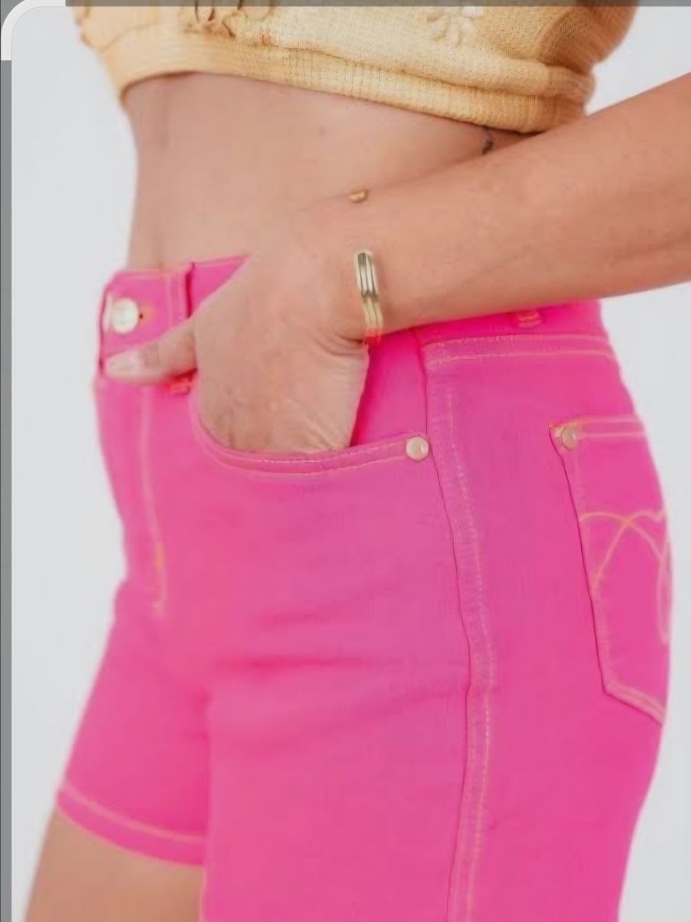 Judy Blue NWT Hot Pink High-Waist Denim Shorts Size S